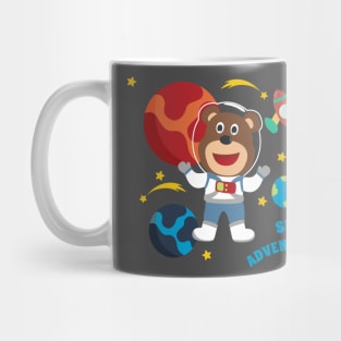 Space bear or astronaut in a space suit with cartoon style Mug